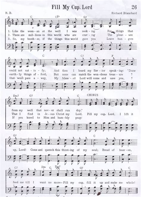 Hymn: Fill My Cup, Lord .
